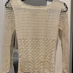 Ziani Couture Creme Lace/Crochet Top